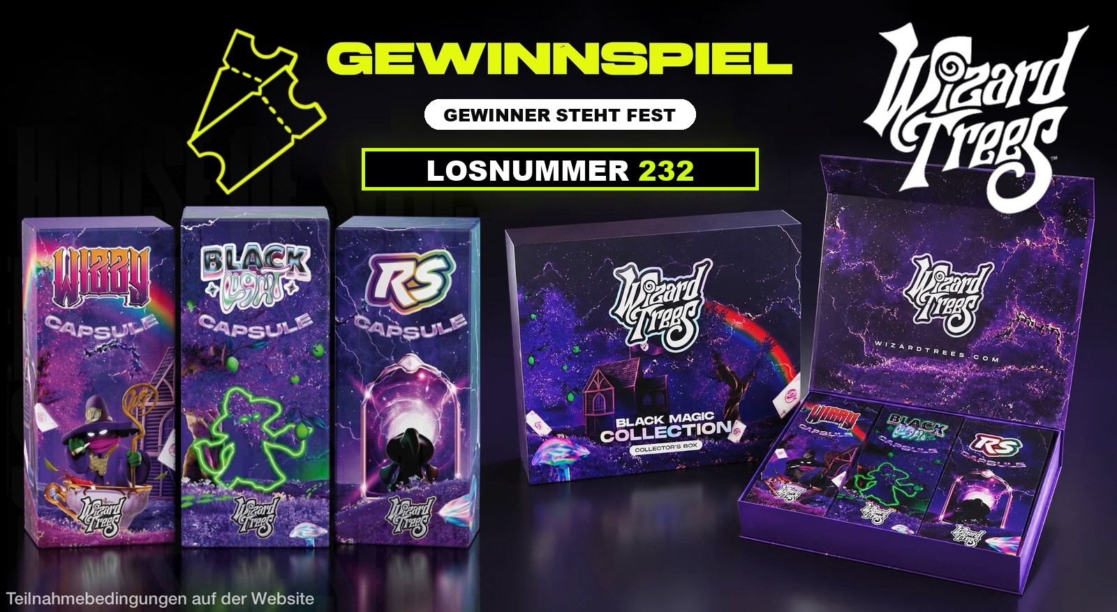 Wizard Trees Gewinnspiel – der Gewinner steht fest: Losnummer 232