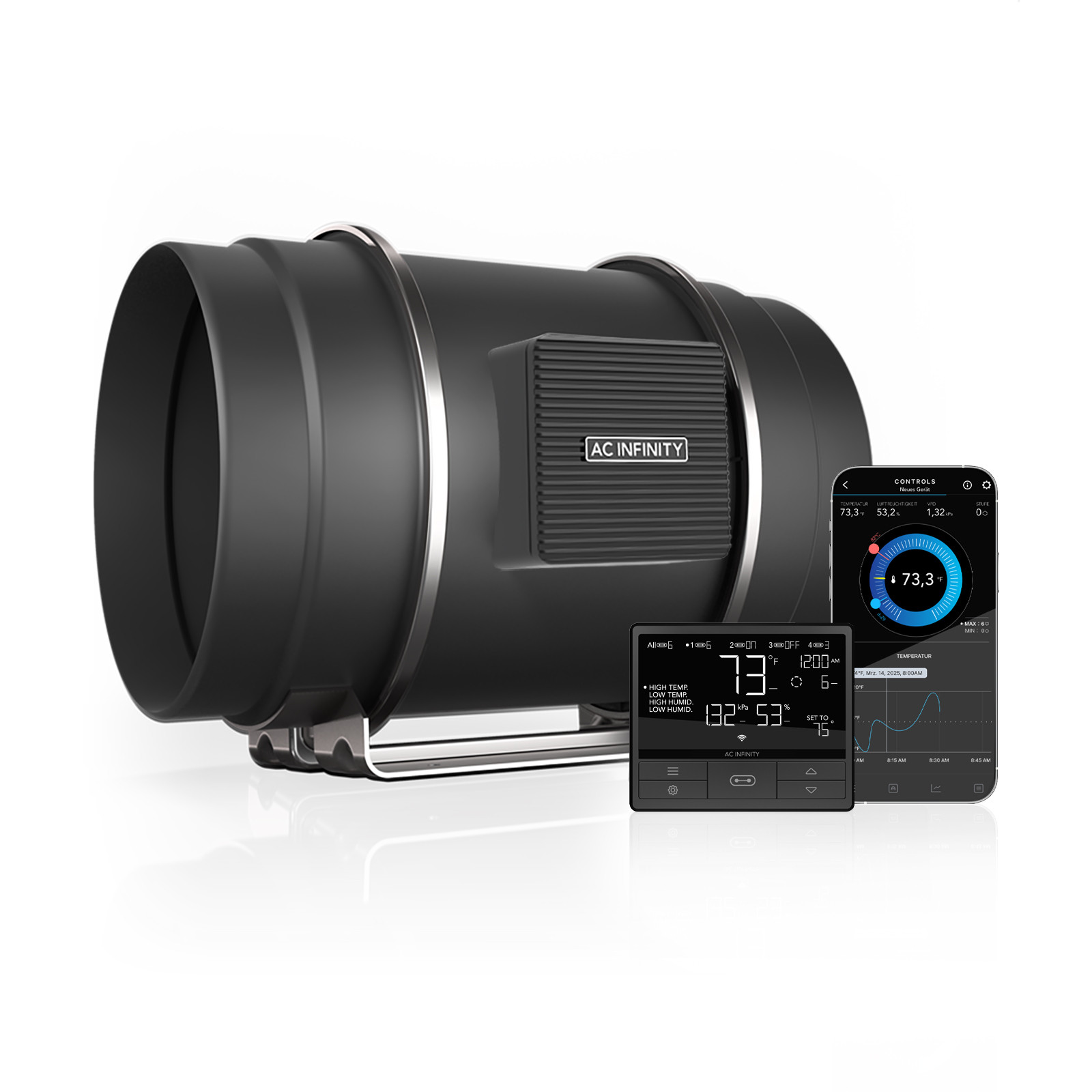 CLOUDLINE PRO T8,  Inline-Rohrventilator, 200 mm, Smart Controller