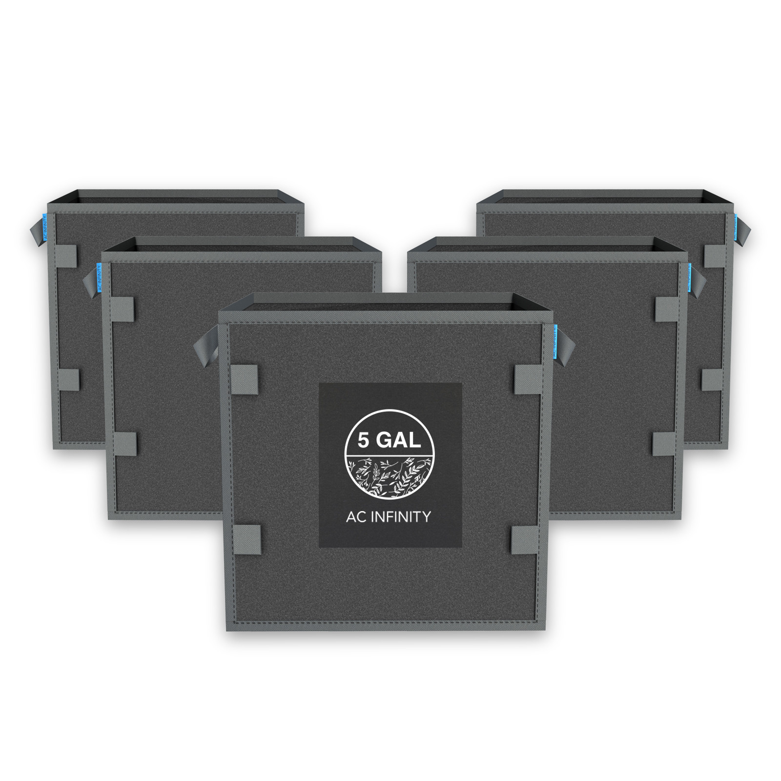Hochbelastbare, quadratische, wiederverwendbare Stofftöpfe, 19 Liter, 5er-Pack