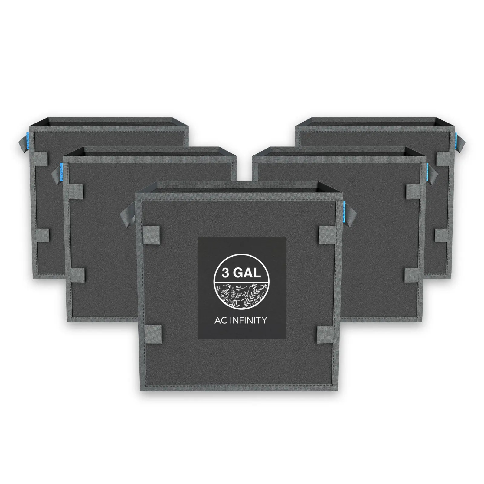 Hochbelastbare, quadratische, wiederverwendbare Stofftöpfe, 26,5 Liter, 5er-Pack