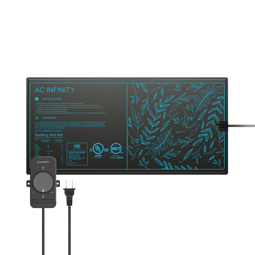 SUNCORE S3, wasserfeste Heizmatte für Keimlinge mit Heizungs-Controller, 25,4 cm x 52,7 cm