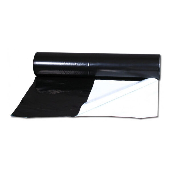 PE-Folie für den Gartenbau, schwarz-weiß, 2×25 m Rolle, 70 Mikron