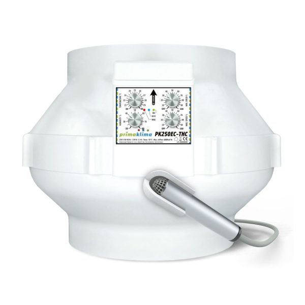 Prima Klima Rohrventilator EC-THC 250 mm – 1450 m³/h, EC Motor + Temperatur- & Feuchtigkeitsregelung
