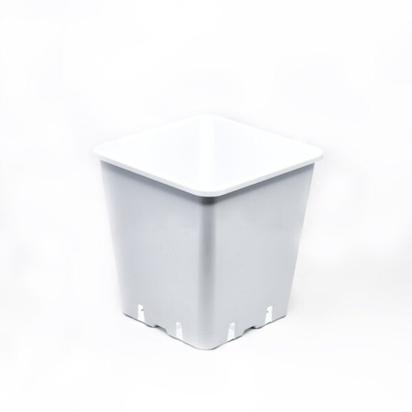 Blumentopf aus Plastik, viereckig weiss 25x25x26 cm – 11 l