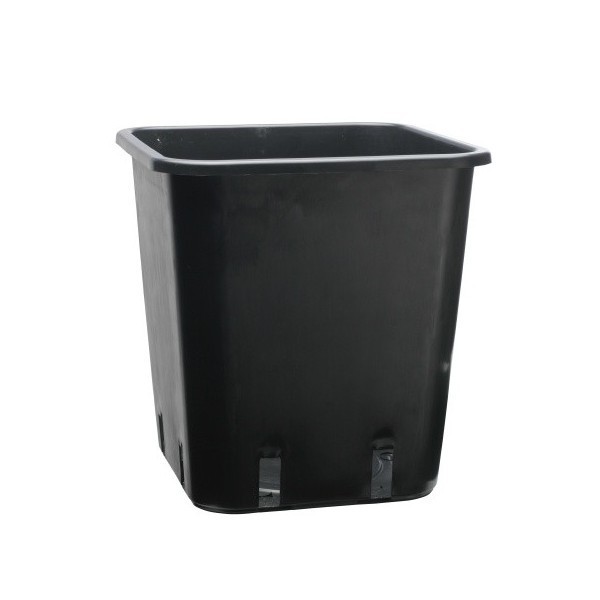 Blumentopf aus Plastik, viereckig 11x11x19 cm – 1.65 l – schwarz