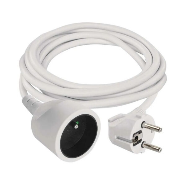 Verlängerungskabel – Stecker, 3 m, weiß, 3×1.5 mm
