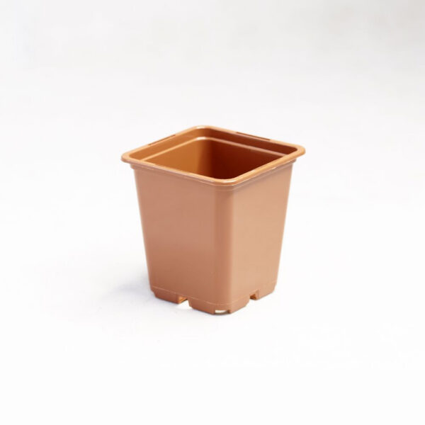 Blumentopf aus Plastik, viereckig terrakot 9x9x10 cm – 0.5 l, PACKUNG 100 Stk.