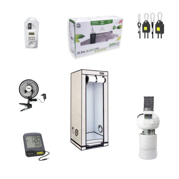 B2B Set Expert – Komplette grow box LED SANlight 200W, 60x60x160 cm