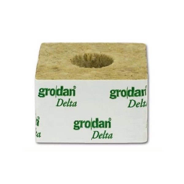 Grodan 100x100x65 mm, Anzuchtwürfel mit Loch 42×40 mm, 1 St.