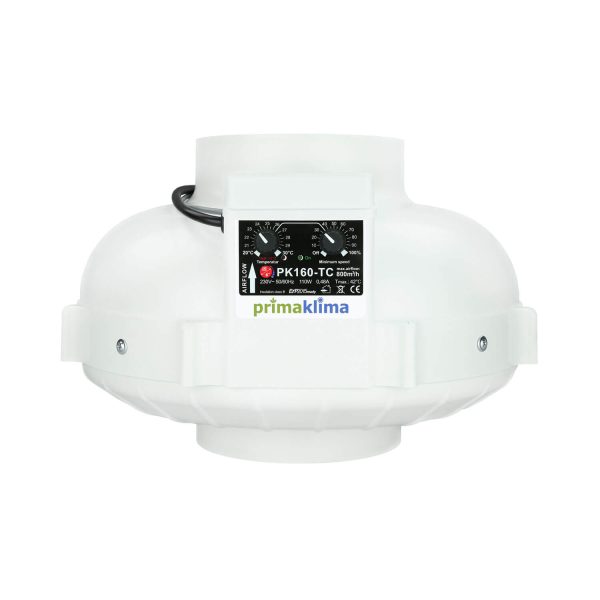 Prima Klima Rohrventilator PK160-TC 160 mm – 800 m3/Std, Temperatur geregelt