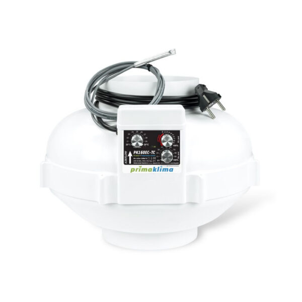 Prima Klima Rohrventilator PK160-EC-TC 160 mm – 1180 m3/Std, EC motor + Temperatur geregelt
