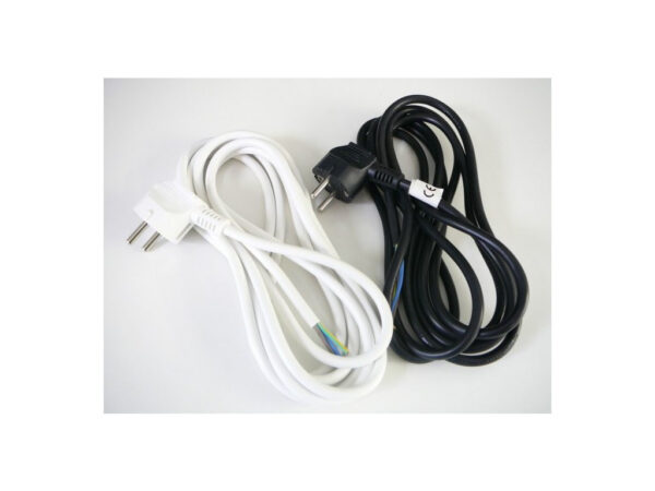 Flexokabel 3x 1.5mm mit EURO-Stecker, Länge 3 m SCHWARZ/WEISS