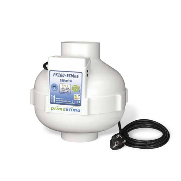 Prima Klima Rohrventilator PK100-ECblue 100 mm – 580 m3/Std, EC Motor