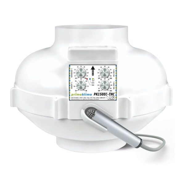 Prima Klima Rohrventilator EC-THC 150 mm – 1100 m³/h, EC Motor + Temperatur- & Feuchtigkeitsregelung