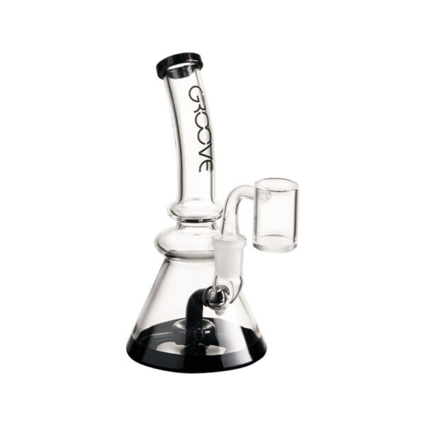Groove Beaker Rig 7″ Schwarzer und klarer Bong Sklo