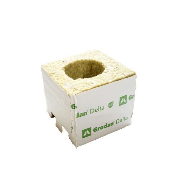 Grodan Delta NG2.0 75x75x65 mm, Anzuchtwürfel mit großem Loch 42×40 mm, 1 Stück
