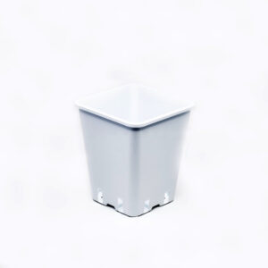 Blumentopf aus Plastik, viereckig weiss 20x20x23 cm - 5.7 l