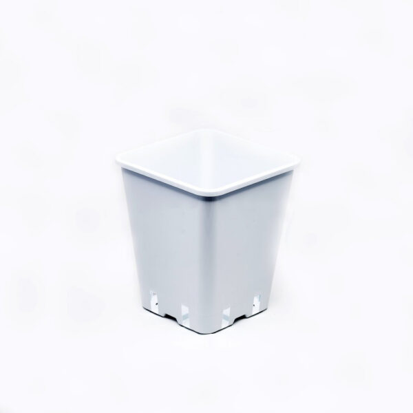 Blumentopf aus Plastik, viereckig weiss 20x20x23 cm – 5.7 l