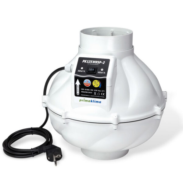 Prima Klima Rohrventilator Whisperblower 125 mm – 360/460 m3/Std, 2-gang