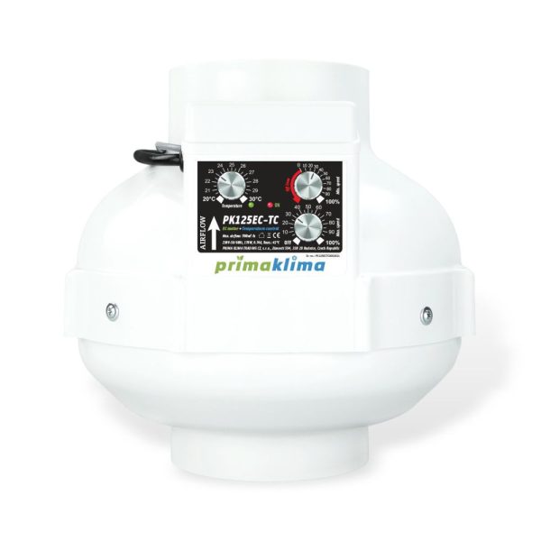 Prima Klima Rohrventilator PK125-EC-TC 125 mm – 680 m3/Std, EC motor + Temperatur geregelt