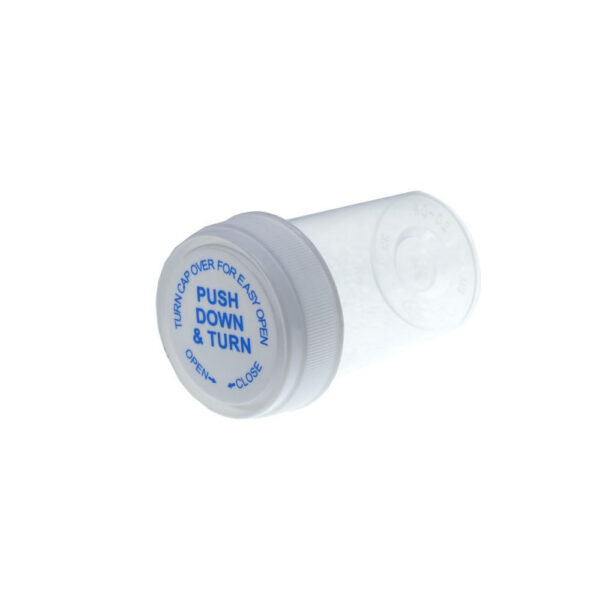 Medic Conservation plastic jar transparent 39×66 mm, BOX 240 Stk.