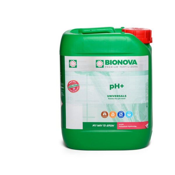 BioNova pH+ (KOH 24.5% potassium hydroxide) 5 l – (mehrsprachiges Etikett inkl. DE)