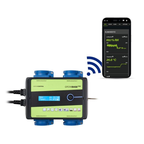 GrowControl GrowBase Pro WiFi Klimacontroller, 4 Steckdosen, WLAN