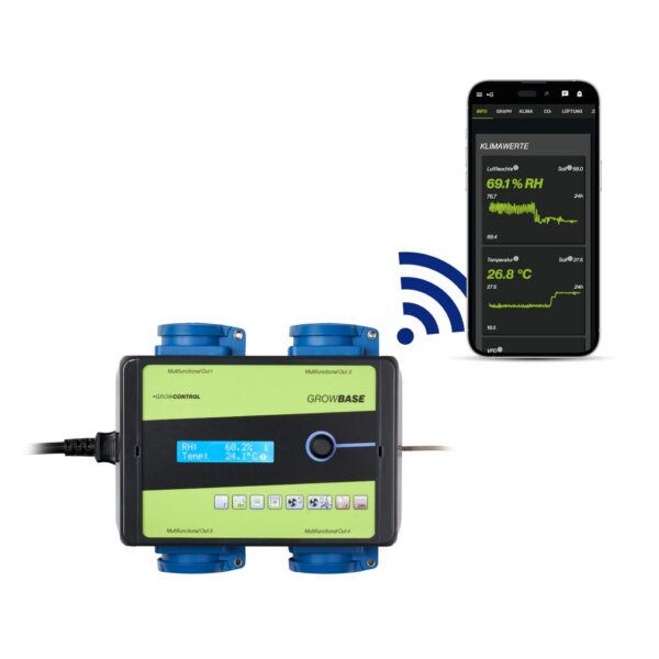 GrowControl GrowBase WiFi Klimacontroller, 4 Steckdosen, WLAN